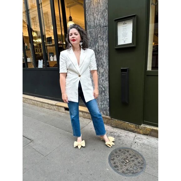 Eudon Choi Linen Short Sleeve White Blazer – Women’s Size 8 - Picture 11 of 16